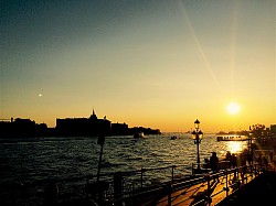 The nearby Zattere waterfront at sunset